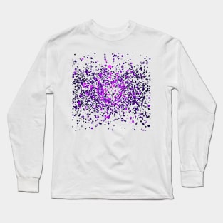 Small chaotic dots flying in a form of a circle on white background. Print. Long Sleeve T-Shirt